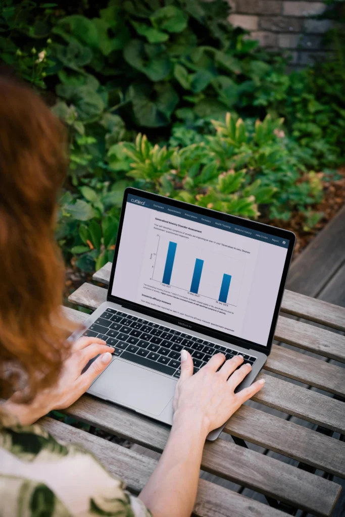 A patient reviewing their health scores in their Curaleaf Clinic Account