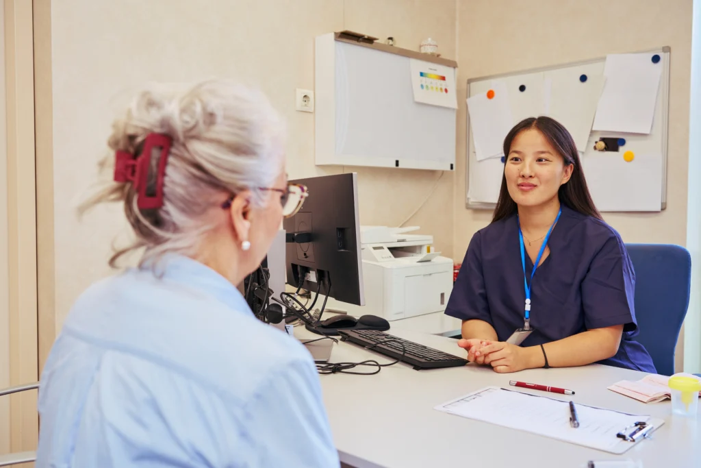 doctor talking to patient
