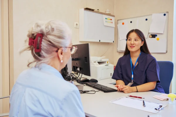 doctor talking to patient